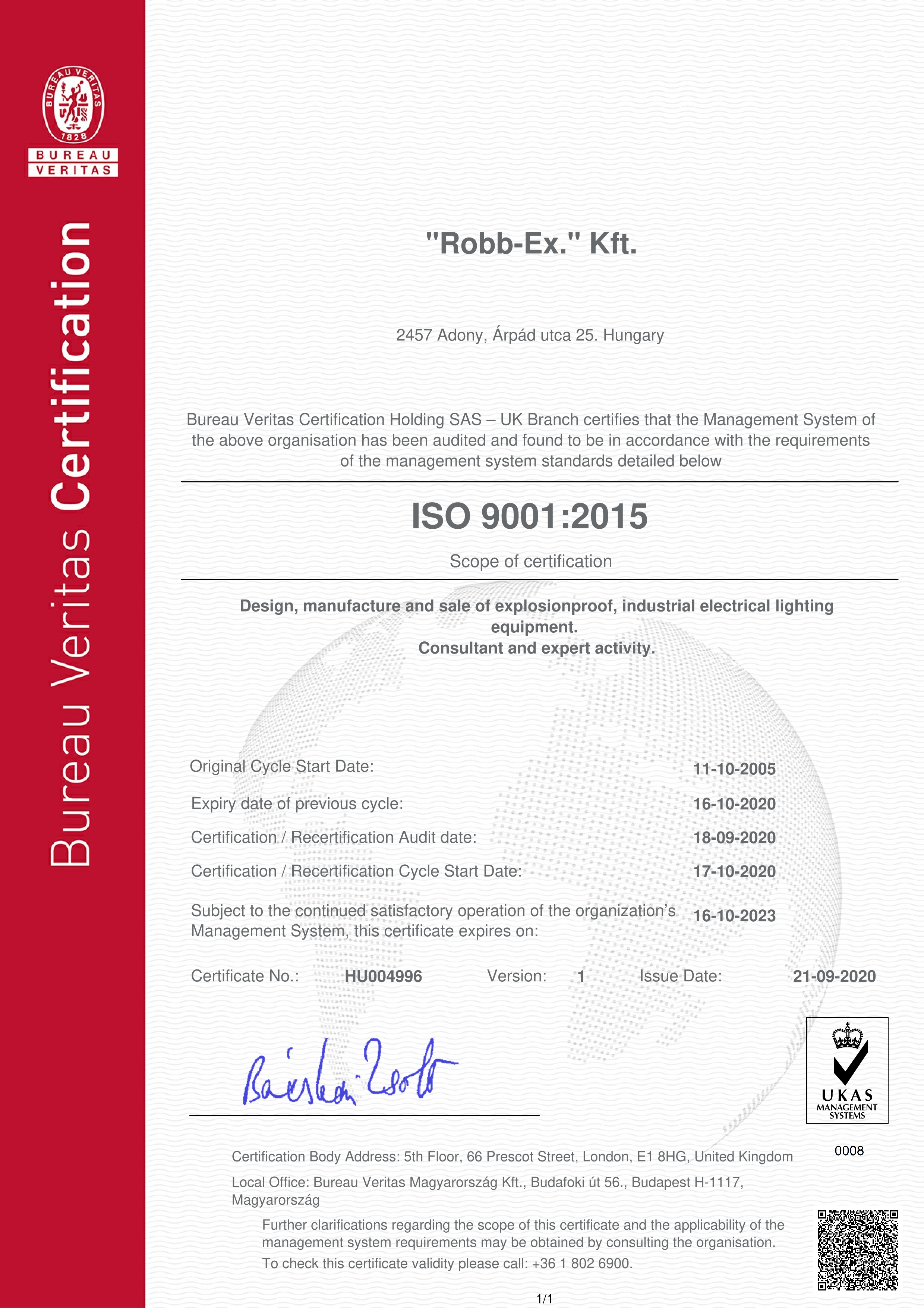 certificate 9K UKAS eng HU004996 Robb Ex Kft GA