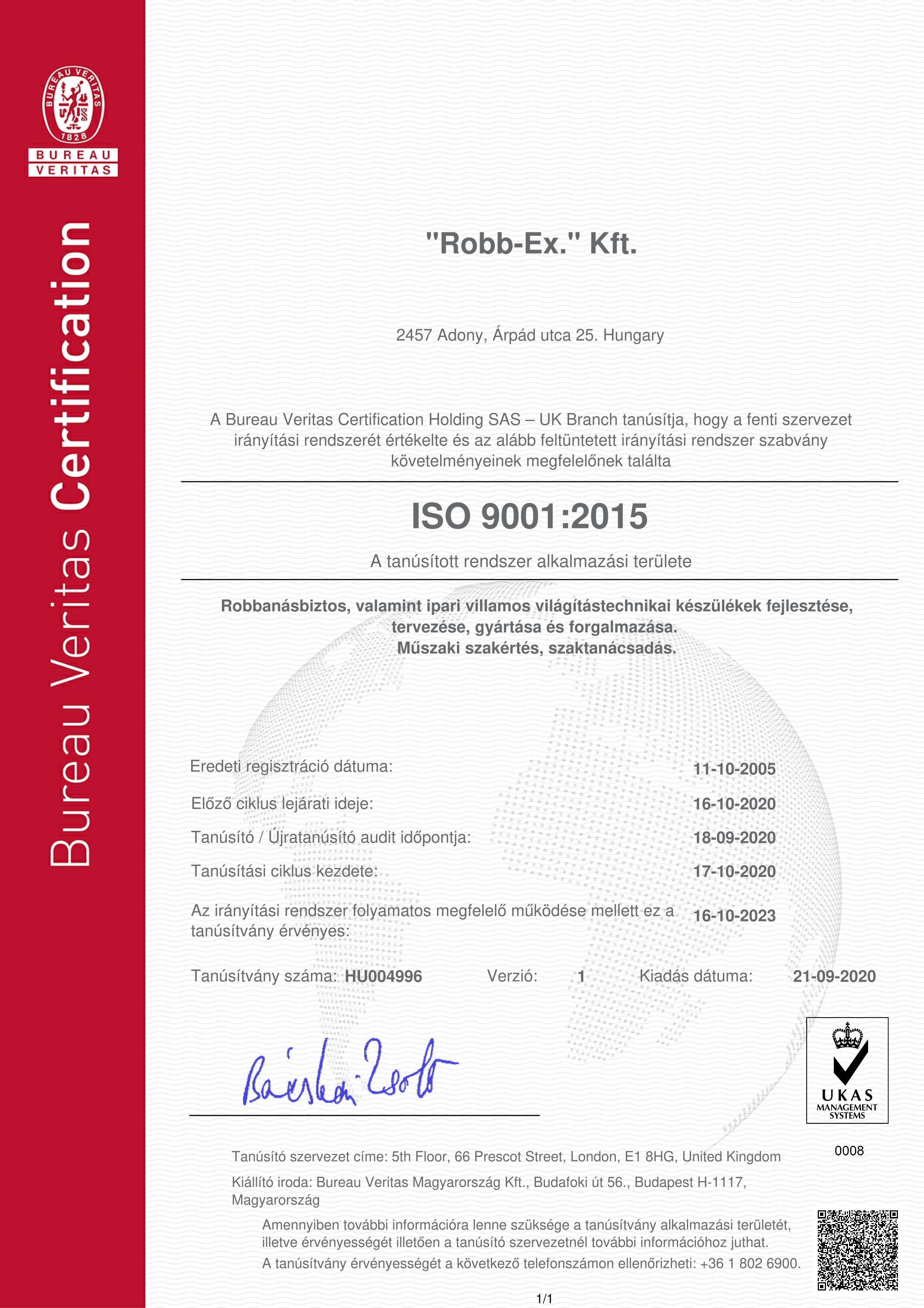 certificate 9K UKAS hun HU004996 Robb Ex Kft GA